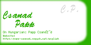 csanad papp business card